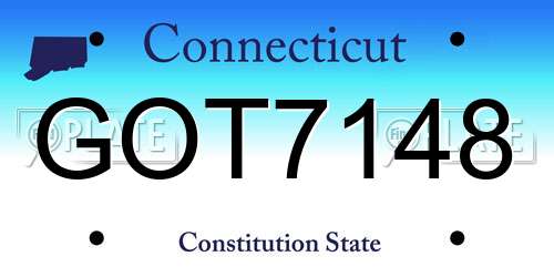 GOT7148 Connecticut License Plate