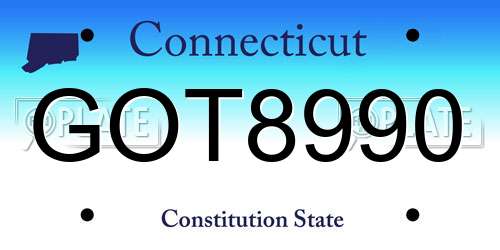 GOT8990 Connecticut License Plate