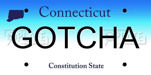 GOTCHA Connecticut License Plate