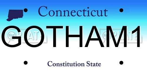 GOTHAM1 Connecticut License Plate