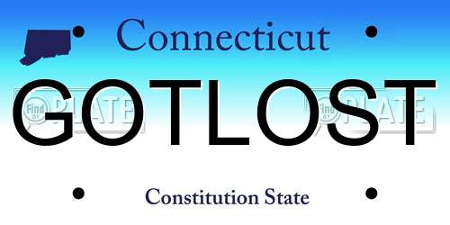GOTLOST Connecticut License Plate