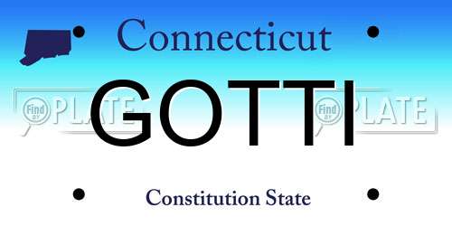 GOTTI Connecticut License Plate