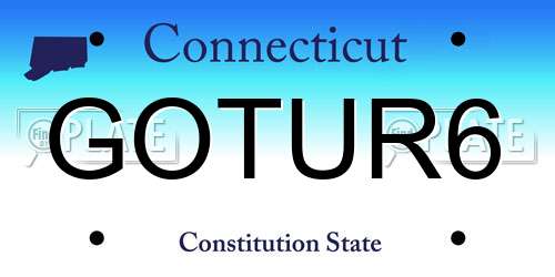 GOTUR6 Connecticut License Plate