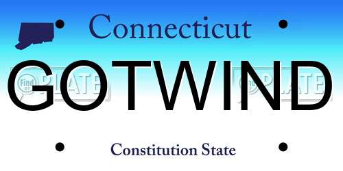 GOTWIND Connecticut License Plate