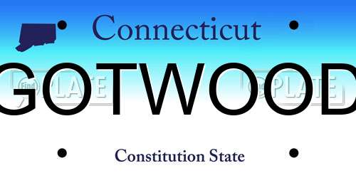 GOTWOOD Connecticut License Plate