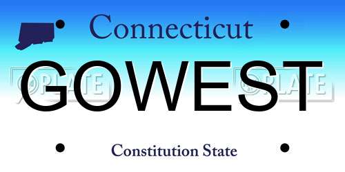 GOWEST Connecticut License Plate