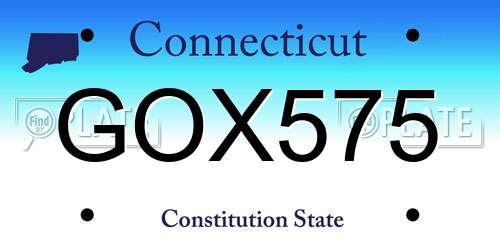 GOX575 Connecticut License Plate