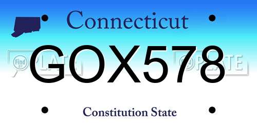 GOX578 Connecticut License Plate