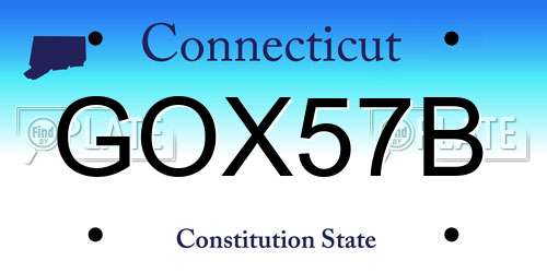 GOX57B Connecticut License Plate
