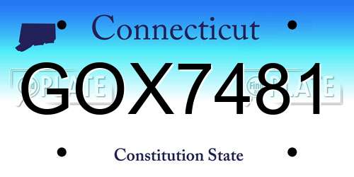 GOX7481 Connecticut License Plate