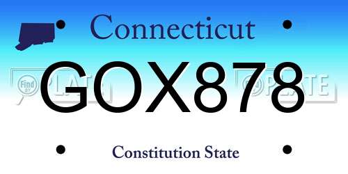 GOX878 Connecticut License Plate