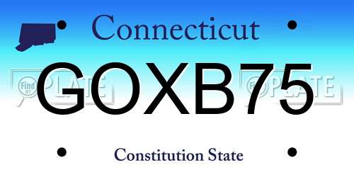 GOXB75 Connecticut License Plate