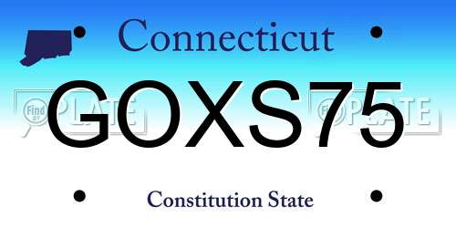 GOXS75 Connecticut License Plate