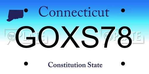 GOXS78 Connecticut License Plate