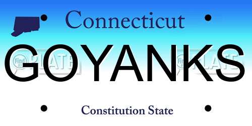 GOYANKS Connecticut License Plate