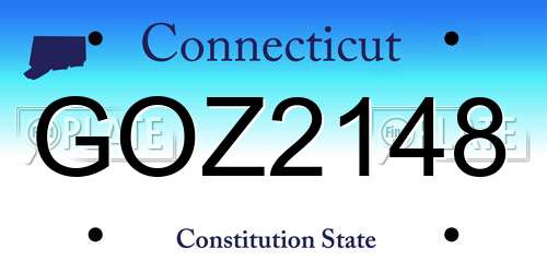 GOZ2148 Connecticut License Plate