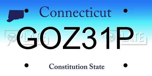 GOZ31P Connecticut License Plate