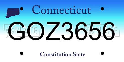 GOZ3656 Connecticut License Plate