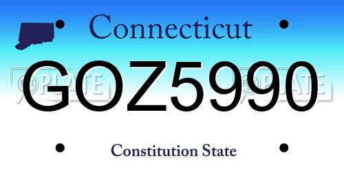 GOZ5990 Connecticut License Plate