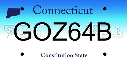 GOZ64B Connecticut License Plate