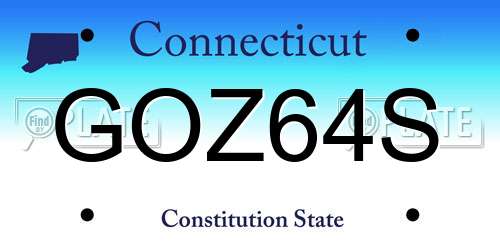 GOZ64S Connecticut License Plate