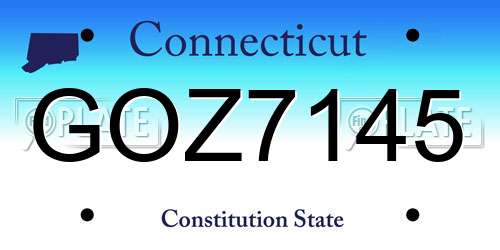 GOZ7145 Connecticut License Plate