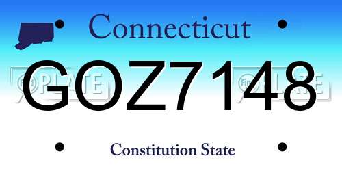 GOZ7148 Connecticut License Plate