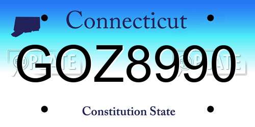 GOZ8990 Connecticut License Plate