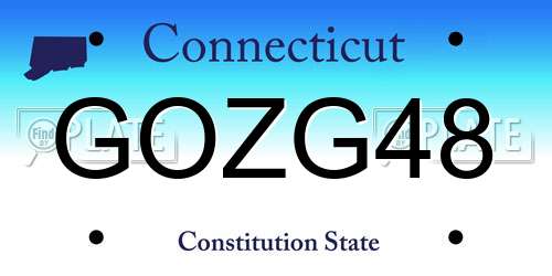GOZG48 Connecticut License Plate