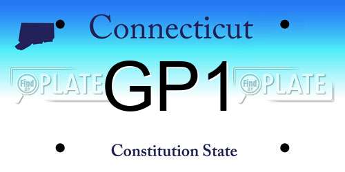 GP1 Connecticut License Plate