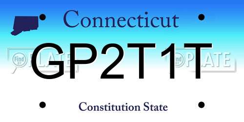 GP2T1T Connecticut License Plate
