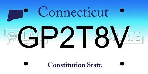 GP2T8V Connecticut License Plate