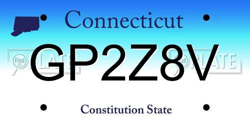 GP2Z8V Connecticut License Plate