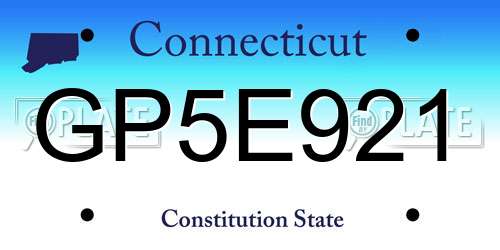GP5E921 Connecticut License Plate