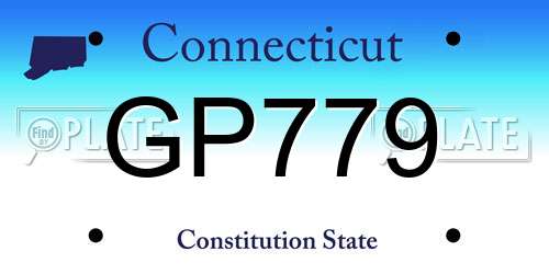 GP779 Connecticut License Plate