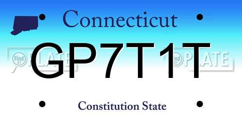 GP7T1T Connecticut License Plate