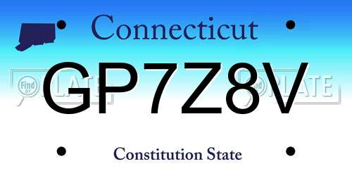 GP7Z8V Connecticut License Plate