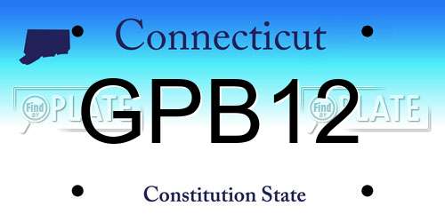 GPB12 Connecticut License Plate