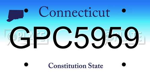 GPC5959 Connecticut License Plate