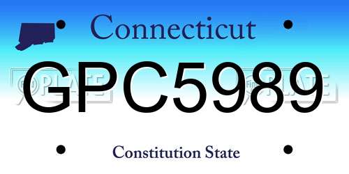 GPC5989 Connecticut License Plate