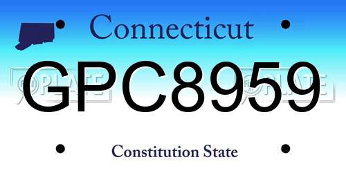 GPC8959 Connecticut License Plate