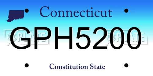 GPH5200 Connecticut License Plate