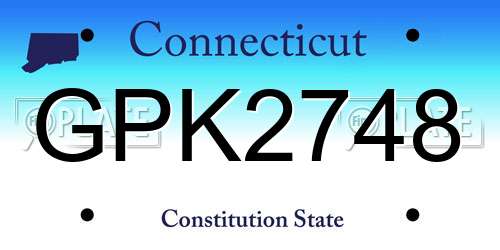 GPK2748 Connecticut License Plate