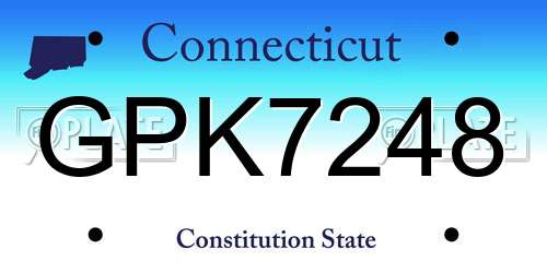 GPK7248 Connecticut License Plate