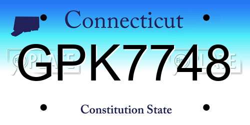 GPK7748 Connecticut License Plate