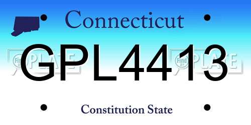 GPL4413 Connecticut License Plate