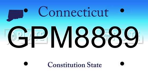 GPM8889 Connecticut License Plate