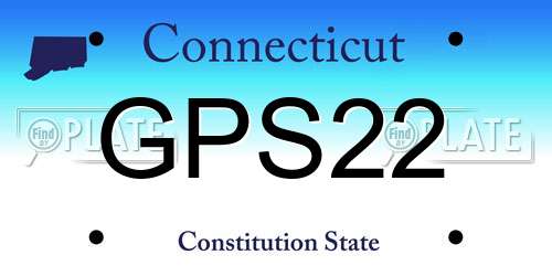 GPS22 Connecticut License Plate