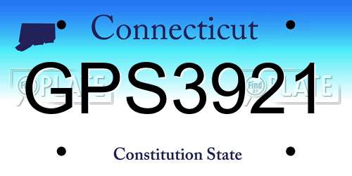 GPS3921 Connecticut License Plate