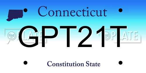 GPT21T Connecticut License Plate